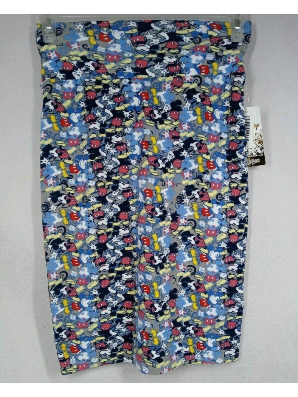 NWT Lularoe Cassie Pencil Skirt Blue & Gray With Mickey Mouse Designs Size XS